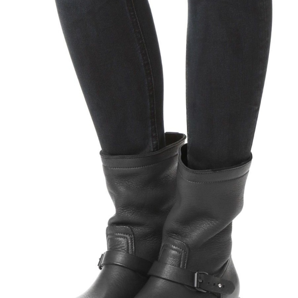 Rag & Bone Black Oliver Elk Leather Moto Boots - Picture 7 of 7
